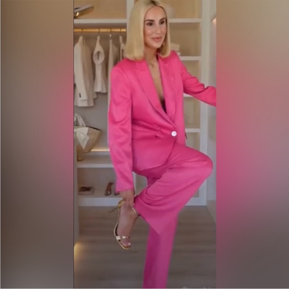 ZARA 2 PIECES MATCHING SET SATIN EFFECT BLAZER & SATIN EFFECT STRAIGHT LEG PANTS - Picture 10 of 16